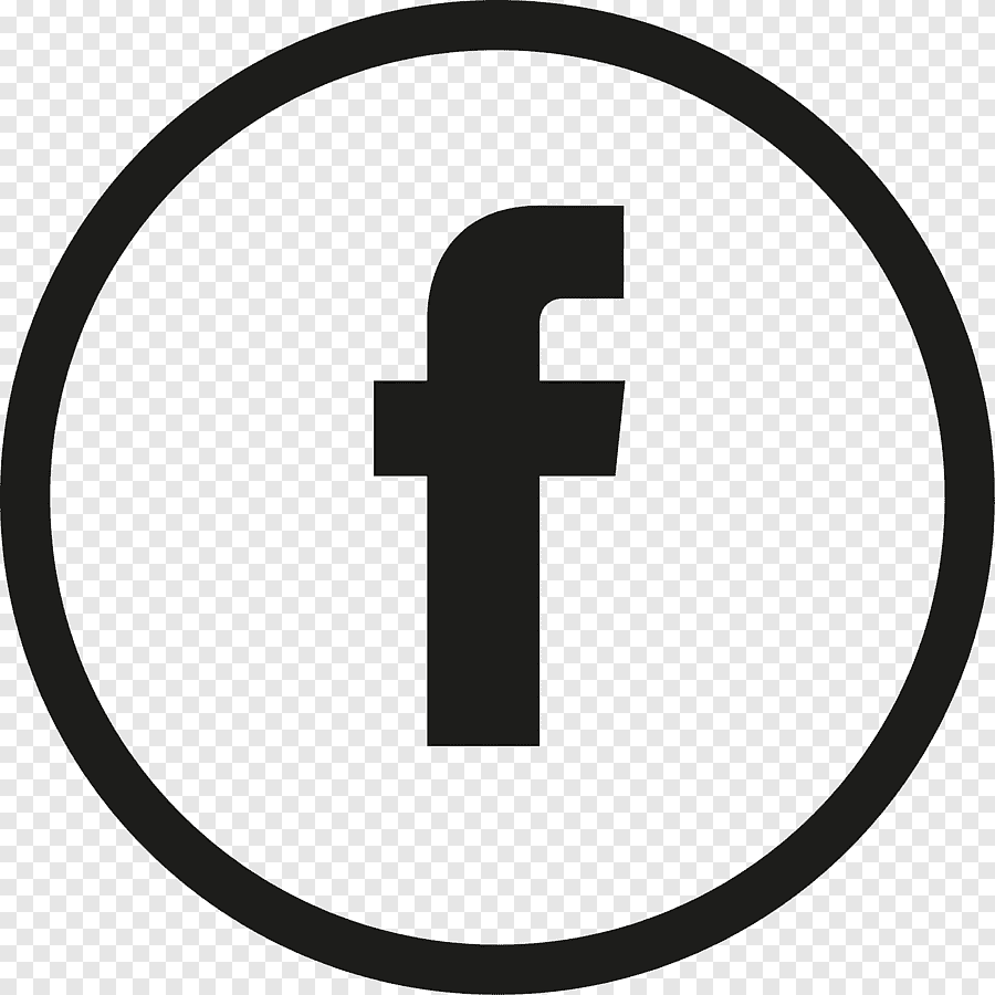 Aqui esta el logo de facebook en blanco y negro