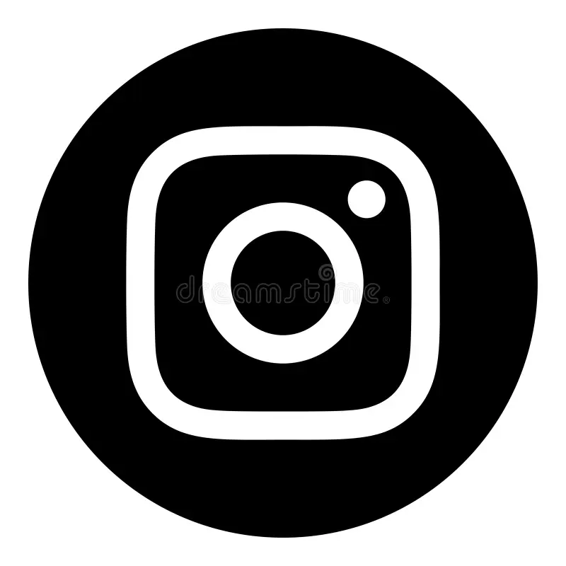 Aqui esta el logo de instagram en blanco y negro